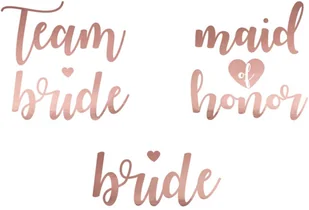 PartyDeco Tatuaż wodny "Wieczór Panieński Team Bride" różowo-złoty 13 szt TAT1-019R - Wieczór panieński i kawalerski - miniaturka - grafika 2