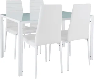 tectake Zestaw mebli do jadalni Berlin - biały 402838 - Krzesła - miniaturka - grafika 2