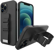 Etui i futerały do telefonów - Hurtel Rope case żelowe etui ze smyczą łańcuszkiem torebka smycz iPhone 11 Pro Max czarny - miniaturka - grafika 1