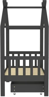 VidaXL Lumarko Łóżko dziecięce z szufladą, ciemnoszare, lita sosna, 70x140 cm 322151 VidaXL - Łóżeczka i kojce - miniaturka - grafika 4