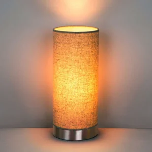 Lampenwelt Kremowa lampa stołowa Ronja z tkaniny - Lampy stojące - miniaturka - grafika 4