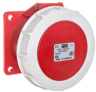 PCE Gniazdo siłowe tablicowe proste Twist IP67 32A 400V 3P+Z 75x75mm 3242-6 - Osprzęt siłowy - miniaturka - grafika 2
