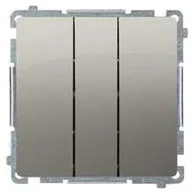 Wyłączniki światła i elektryczne - Simon Łącznik potrójny moduł) 10AX 250V szybkozłącza Simon Basic BMW31.01/29 satynowy - miniaturka - grafika 1