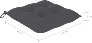 vidaXL vidaXL Poduszki na krzesła, 4 szt., antracytowe, 40x40x7 cm, tkanina - Poduszki na krzesła - miniaturka - grafika 6