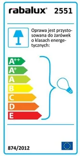 Rabalux LAMPA wisząca INDRA 2551 metalowa OPRAWA zwis biały 2551 - Lampy sufitowe - miniaturka - grafika 2