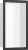 Półki łazienkowe - Hansgrohe 56096340 XtraStoris Individual Wnęka ścienna biały matowy z ozdobną ramą 30 x 15 x 10 cm czarny chrom szczotkowany - miniaturka - grafika 1