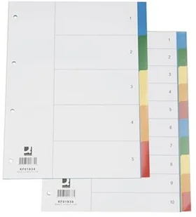 Q-CONNECT Przekładka , PP, A4, 230x297mm, 10+1 kart, mix kolorów KF01836 - Przekładki do segregatorów - miniaturka - grafika 5