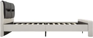 vidaXL Rama łóżka z LED, biało-czarna, sztuczna skóra, 120 x 200 cm - Łóżka - miniaturka - grafika 6