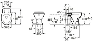 Roca Carmen Black Toaleta WC stojąca 56x37 cm bez kołnierza czarny połysk A3440A9560 - Kompakty WC Roca Carmen Black Toaleta WC stojąca 56x37 cm bez kołnierza czarny połysk A3440A9560 - Kompakty WC - miniaturka - grafika 1