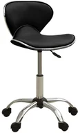 Fotele i krzesła biurowe - VidaXL Taboret kosmetyczny, czarny, sztuczna skóra 323674 VidaXL - miniaturka - grafika 1
