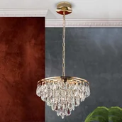 Lampy sufitowe - Orion Lampa wisząca Celeste kryształy K9, 9-pkt. złota - miniaturka - grafika 1