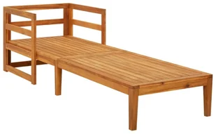 VidaXL Leżak z kremową poduszką, lite drewno akacjowe! 316312 - Sofy ogrodowe - miniaturka - grafika 2