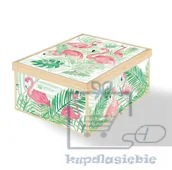 Pudła i pojemniki do przechowywania - LAVATELLI Pudełko dekoracyjne kartonowe FLAMINGI - miniaturka - grafika 1