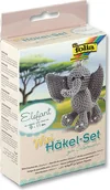 Zabawki kreatywne - Folia Zestaw do szydełkowania "Słoń" - 8+ - miniaturka - grafika 1