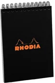 Notesy i bloczki - Rhodia 135009 °C A6, podwójna spirala w kratkę, mikroperforiert, 80 arkuszy notatek, czarny 135009C - miniaturka - grafika 1