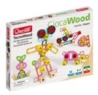 Quercetti Zestaw konstrukcyjny Tecno Wood Premium Kształty 52 elementów - Zabawki konstrukcyjne - miniaturka - grafika 2