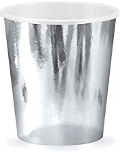 PartyDeco Kubeczki papierowe "Classic", srebrne, 200 ml, 6 szt KPP11-018 - Naczynia i sztućce jednorazowe - miniaturka - grafika 2