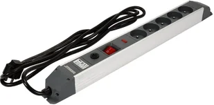 HBF Sthor LISTWA ZASILAJĄCA W ALUMINIOWEJ OBUDOWIE Z OCHRONĄ PRZECIWPRZEPIĘCIOWĄ I PRZECIĄŻENIOWĄ 5 GNIAZD Z UZIEMIENIEM WYŁĄCZNIK - Przedłużacze i rozgałęźniki - miniaturka - grafika 2