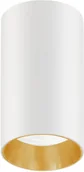 Oprawy, klosze i abażury - Maclean Oprawa natynkowa tuba punktowa okrągła aluminiowa GU10 55x100mm kolor biały/złoty MCE458 W/G - miniaturka - grafika 1