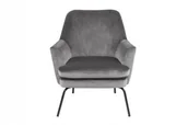 Fotele - Actona Fotel Chisa szary-czarny 75731 - miniaturka - grafika 1
