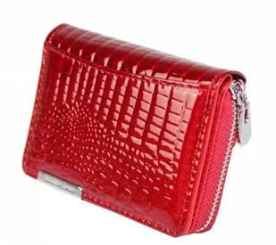 Jennifer Jones Portfel Skórzany Bułeczka Mini Skóra Licowa Lakierowana Suwak 5262-2 11 x 8 x 3 [cm] - Portfele - miniaturka - grafika 2