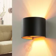 Lampy ścienne - Lampenwelt com Czarno-złoty kinkiet LED Zuzana, G9 - miniaturka - grafika 1