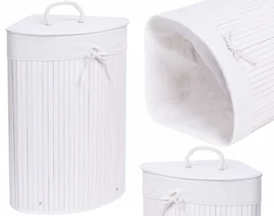 Kosz narożny na pranie bambusowy 60L biały - Kosze na bieliznę - miniaturka - grafika 11