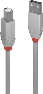 Lindy 36681 Kabel USB 2.0 A-B szary Anthra Line 0,5m LY-36681 - Kable USB - miniaturka - grafika 2