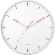 Zegary - Karlsson Zegar ścienny Dipped biały z koralowymi akcentami KA5775CP - miniaturka - grafika 1