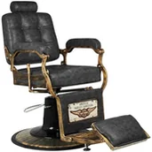 Fotele fryzjerskie - GABBIANO FOTEL BARBERSKI BOSS HD OLD LEATHER CZARNY 131780 - miniaturka - grafika 1