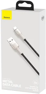 Baseus Cafule Metal Data kabel USB - USB Typ C 66W Quick Charge 1m czarny (CAKF000101) - Kable USB - miniaturka - grafika 5