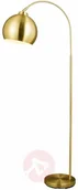 Lampy stojące - LINDBY Lampa podłogowa łukowa Moisia w mosiądzu - miniaturka - grafika 1