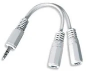 Adaptery i przejściówki - Gembird CABLE AUDIO SPLITTER 3.5MM 10CM WHT CCA-415-0.1M CCA-415-0.1M - miniaturka - grafika 1