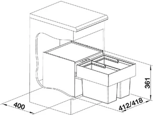 Blanco Sortownik SELECT 45/2 (518721) - Kosze na śmieci - miniaturka - grafika 3