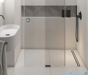 Schedpol Schedline Slight Line Black odpływ liniowy z maskownicą 100x3,5cm SOLBPL-100035 | - Syfony - miniaturka - grafika 3