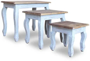 vidaXL Zestaw 3 stolików bocznych, lite drewno z odzysku - Ławy i stoliki kawowe - miniaturka - grafika 4