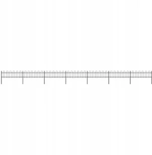 Vidaxl z zaokrąglonymi końcami, stalowe, 11,9x0,6 m, czarne - Ogrodzenia - miniaturka - grafika 2