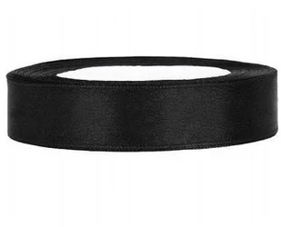 Party Deco Tasiemka satynowa, czarna, 12 mm / 25 m, 1 szt. TS12-010 - Pasmanteria - miniaturka - grafika 3