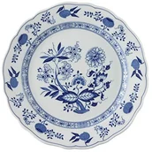 Talerze - Hutschenreuther 02001  720002  10027 wzór CEBULOWY talerz obiadowy, 27 cm z flagą, niebieski 02001-720002-10027 - miniaturka - grafika 1