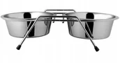 Miski dla psów - Komplet Dwóch Misek Na Metalowym Stojaku 2,8l - miniaturka - grafika 1