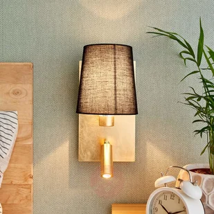 Lampenwelt com Lampa ścienna Aiden z lampką, czarny, złoty - Lampy ścienne - miniaturka - grafika 5