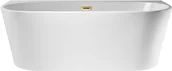 Wanny - Corsan Wanna przyścienna wolnostojąca E030 Mono 150 cm z wykończeniem złotym 648882 - miniaturka - grafika 1