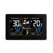 Inne akcesoria elektryczne - Solight Meteostacja z LCD wyświetlaczem i USB ładowaniem czarny - miniaturka - grafika 1