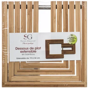 Secret de Gourmet Bambusowa podstawka pod garnek rozsuwana jja-150086 - Pozostałe akcesoria kuchenne - miniaturka - grafika 8