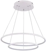 Lampy sufitowe - Mdeco Wisząca LAMPA biurowa SLIM/000010/3000/W MDECO metalowa OPRAWA zwis LED 53W 3000K pierścienie białe - miniaturka - grafika 1