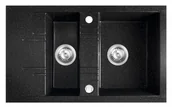 Zlewozmywaki - Ferro MEZZO II zlewozmywak granitowy 1,5-kom. 48/79 GrafitShine DRGM3/48/79HA DRGM3/48/79HA - miniaturka - grafika 1