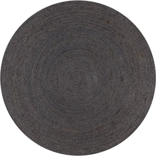vidaXL Ręcznie wykonany dywan z juty, okrągły, 120 cm, ciemnoszary - Dywany - miniaturka - grafika 2