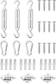 Pozostałe meble ogrodowe - vidaXL 9-cz zestaw akcesoriów do montażu żagla ogrodowego stal 310242 - miniaturka - grafika 1