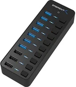 Huby USB - Sabrent USB Hub 60 W 7-Port USB 3.0 Hub + 3 przełączników inteligentnego ładowania za pomocą indywidualnych sieci i diody LED łącznie z 60 W 12 V/5 A zasilacz sieciowy (HB-b7 °C3) HB-B7C3 - miniaturka - grafika 1