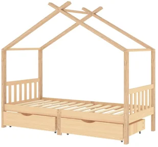 VidaXL Lumarko Łóżko dziecięce z szufladami, lite drewno sosnowe, 90x200 cm 322147 VidaXL - Łóżeczka i kojce - miniaturka - grafika 2